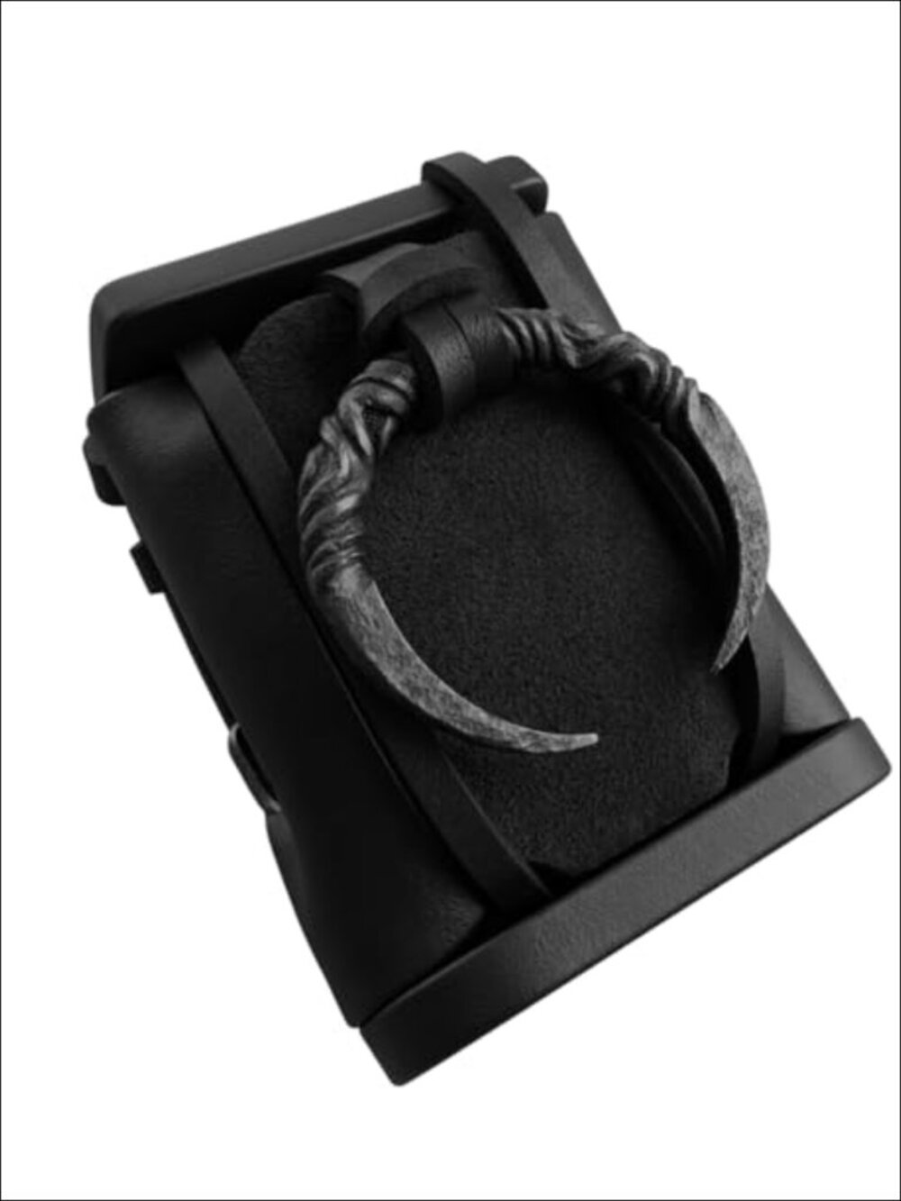 Hand-Forged Iron Crescent Moon Pendant Necklace, Lunar Pagan Jewelry